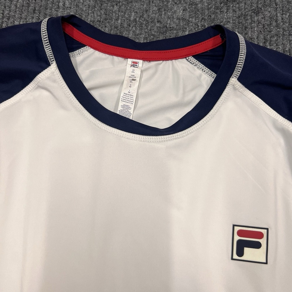 Fila Performance Iconic Heritage Tennis Shirt Mens XXL UV stretch Performance - Picture 3 of 9